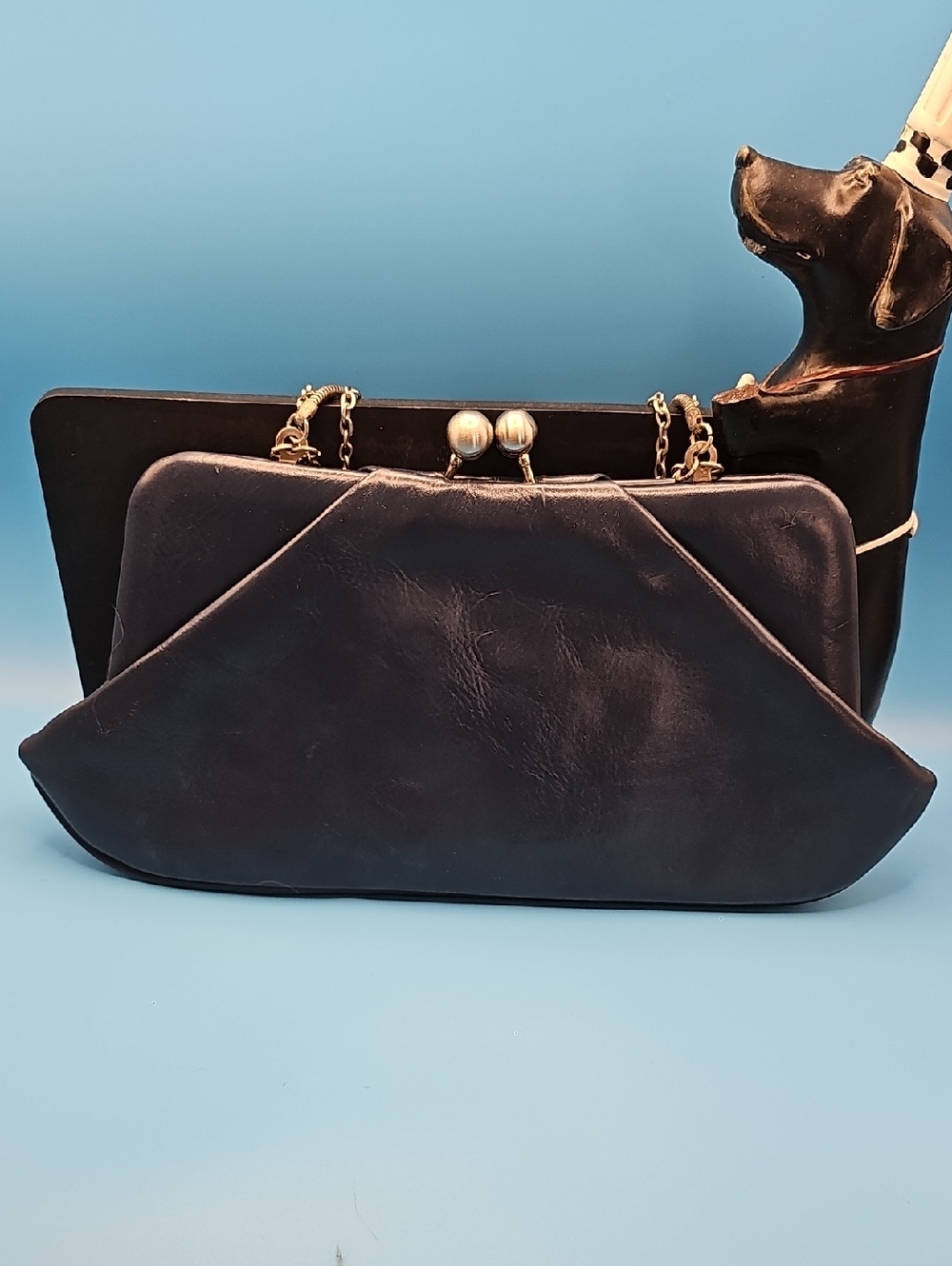 Beautiful Deep Blue HOBO Evening Bag EUC